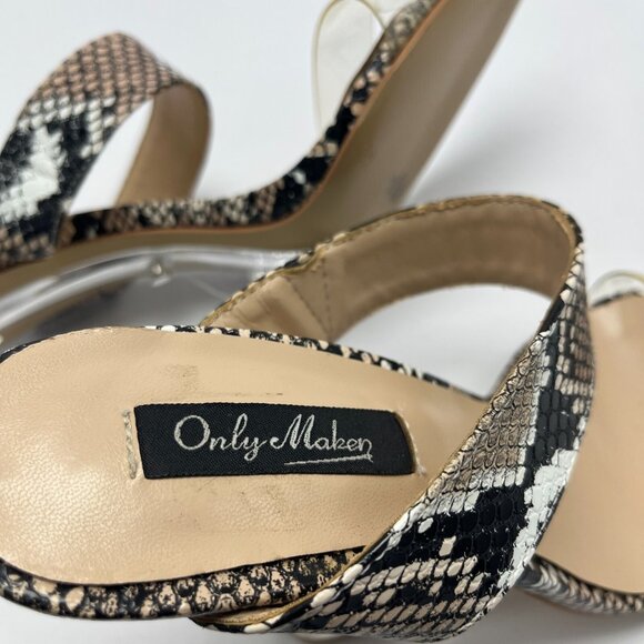 Onlymaker Women's High Heel Mules Slide Snake Point toe - Picture 5 of 5